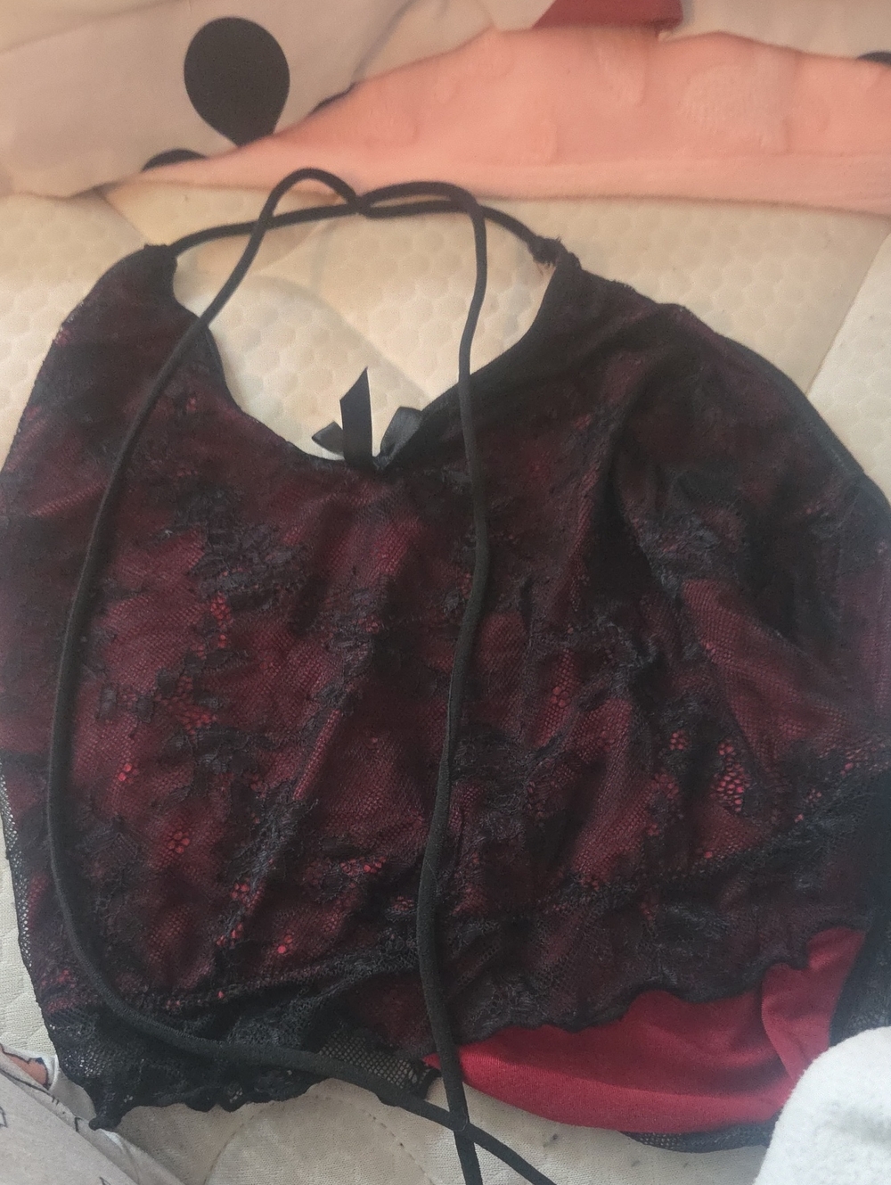 Black & Red Lace Camisole